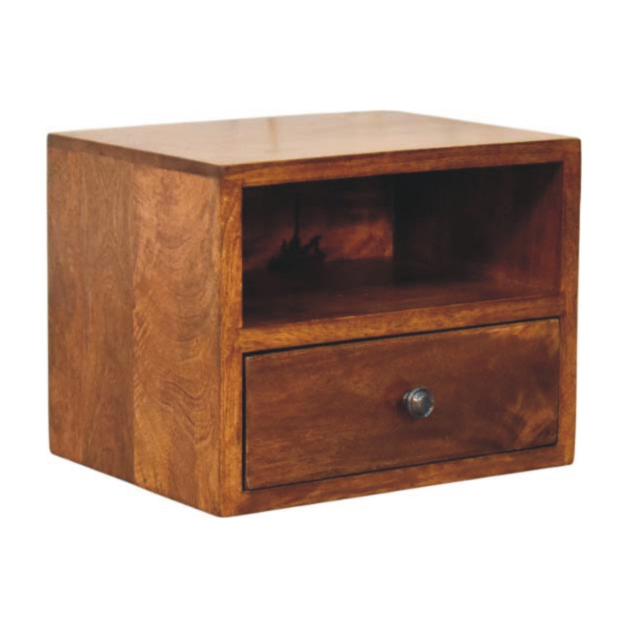 Solid Wood Solis 1-drawer Chestnut Wall Mounted Nightstand