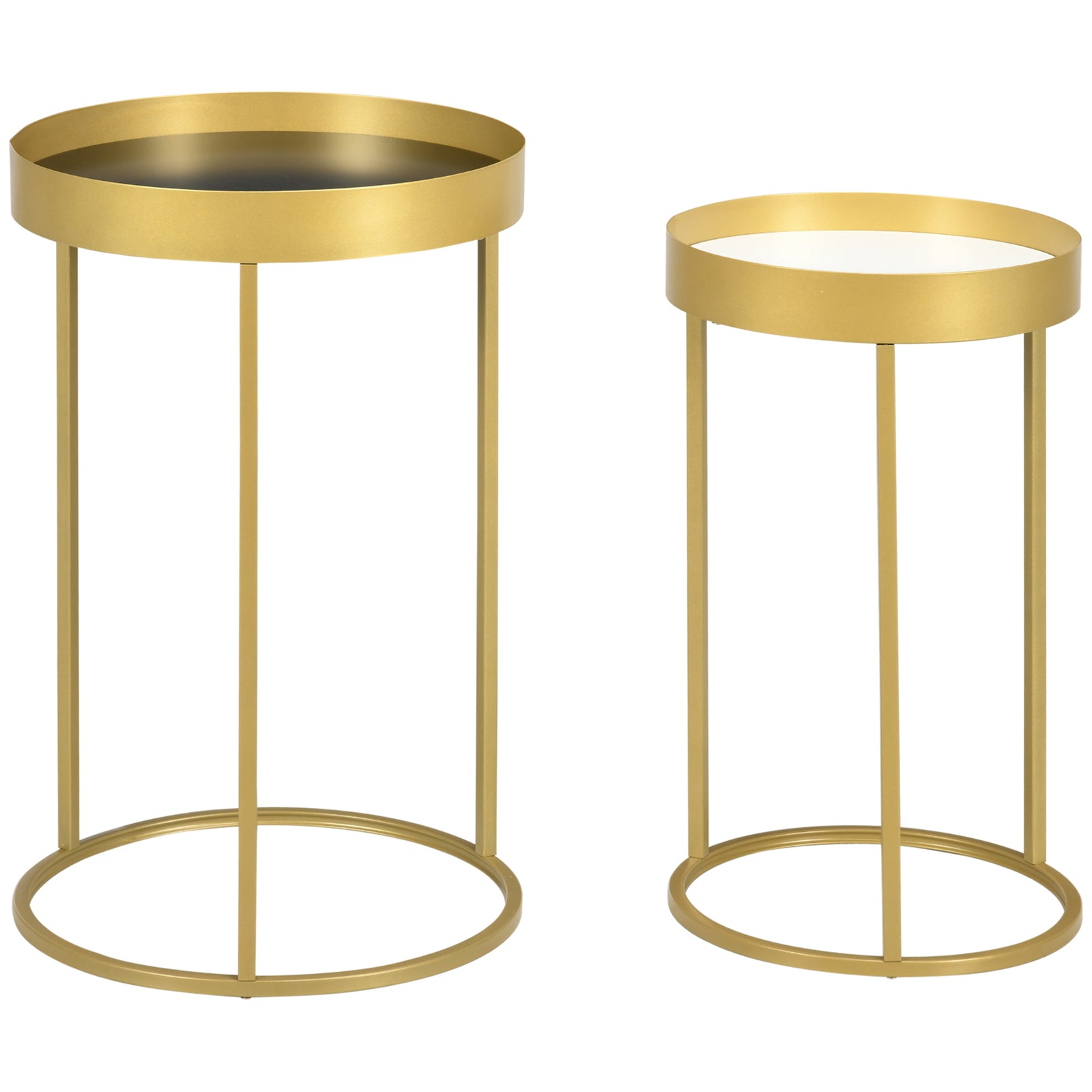 Nesting Coffee Tables Set Of 2, Gold