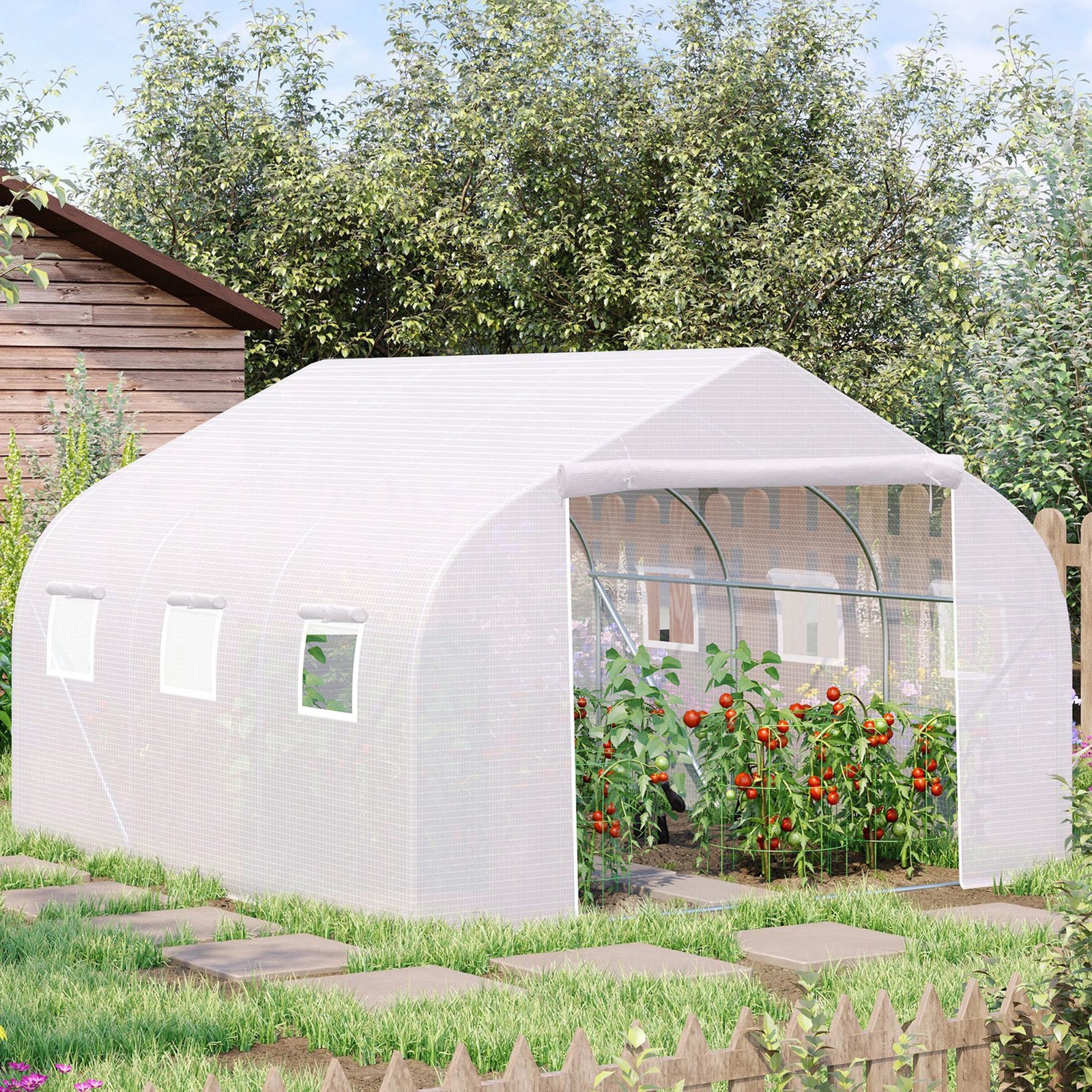Walk-in Polytunnel Greenhouse 3.5x3x2m
