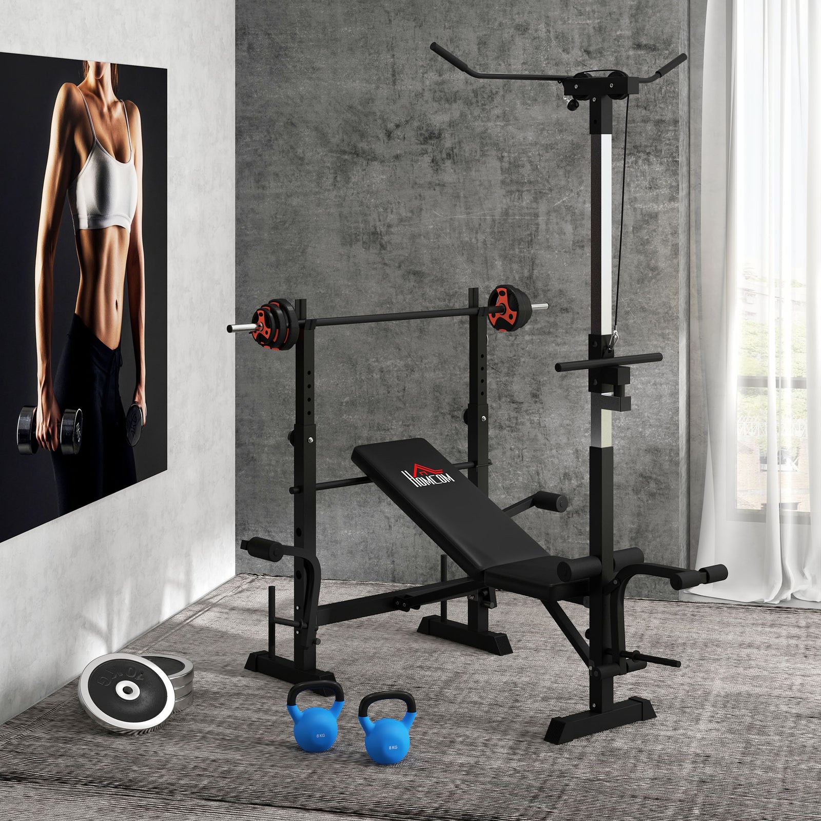 20kg Adjustable Barbell Set For Home Gym | Black
