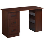 120cm Computer Desk Pc Table Workstation W/ 3 Shelf & Drawer | Brown