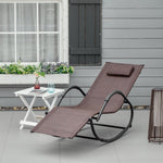 Zero Gravity Rocking Lounge Chair With Pillow | Brown