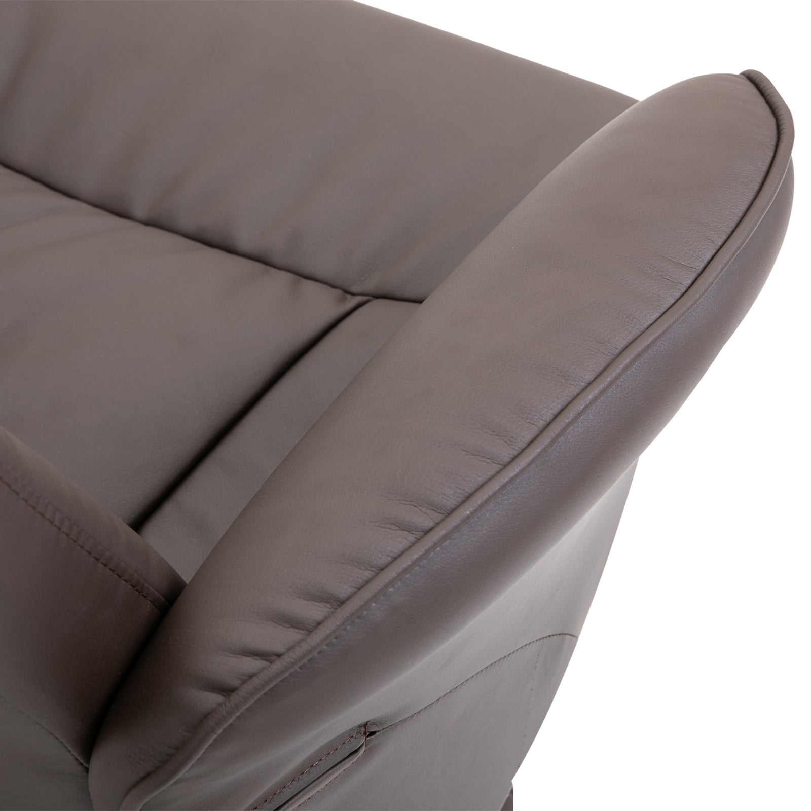 Pu Leather Armchair And Footrest Swivel Recliner W/ Ottoman | One Size | Brown
