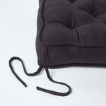 Faux Suede Dining Chair Booster Cushion | 40cm x 40cm | Black