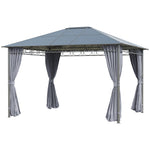 Hardtop Gazebo For Garden Party W/ Polycarbonate Curtains | Medium