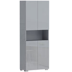 180cm Tall Kitchen Cupboard, Pantry Storage Cabinet, High Gloss | Grey