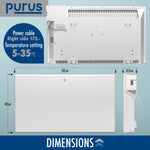 Electric Radiator Panel Heater Eco Bathroom Safe Wall Mounted Or Floorstanding Timer Thermostat Lot 20 | 1200w | White