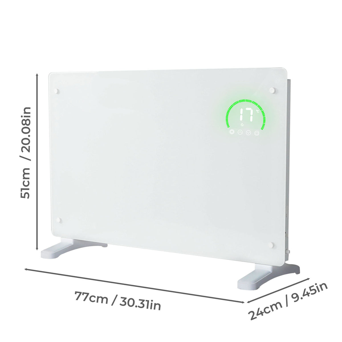 Electric Radiator 2000w Panel Heater Wall Mounted Freestanding | White
