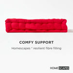 Cotton Plain Floor Cushion | 40cm x 40cm | Red