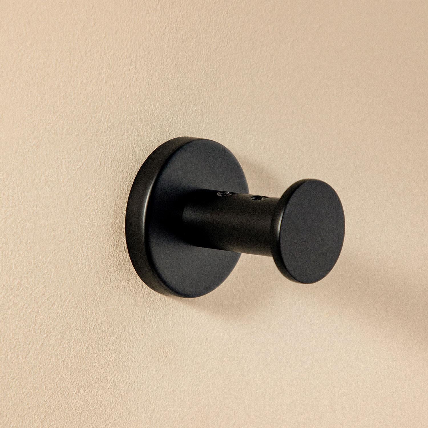 Towel Hook, Robe Hook, Coat Hook, Matt Black, Architect S+ Collection