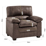 Bonded Faux Leather Armchair Sofa | Dark Brown