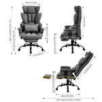 Height-adjustable Reclining Swivel Office Chair With Footrest | Dark Grey