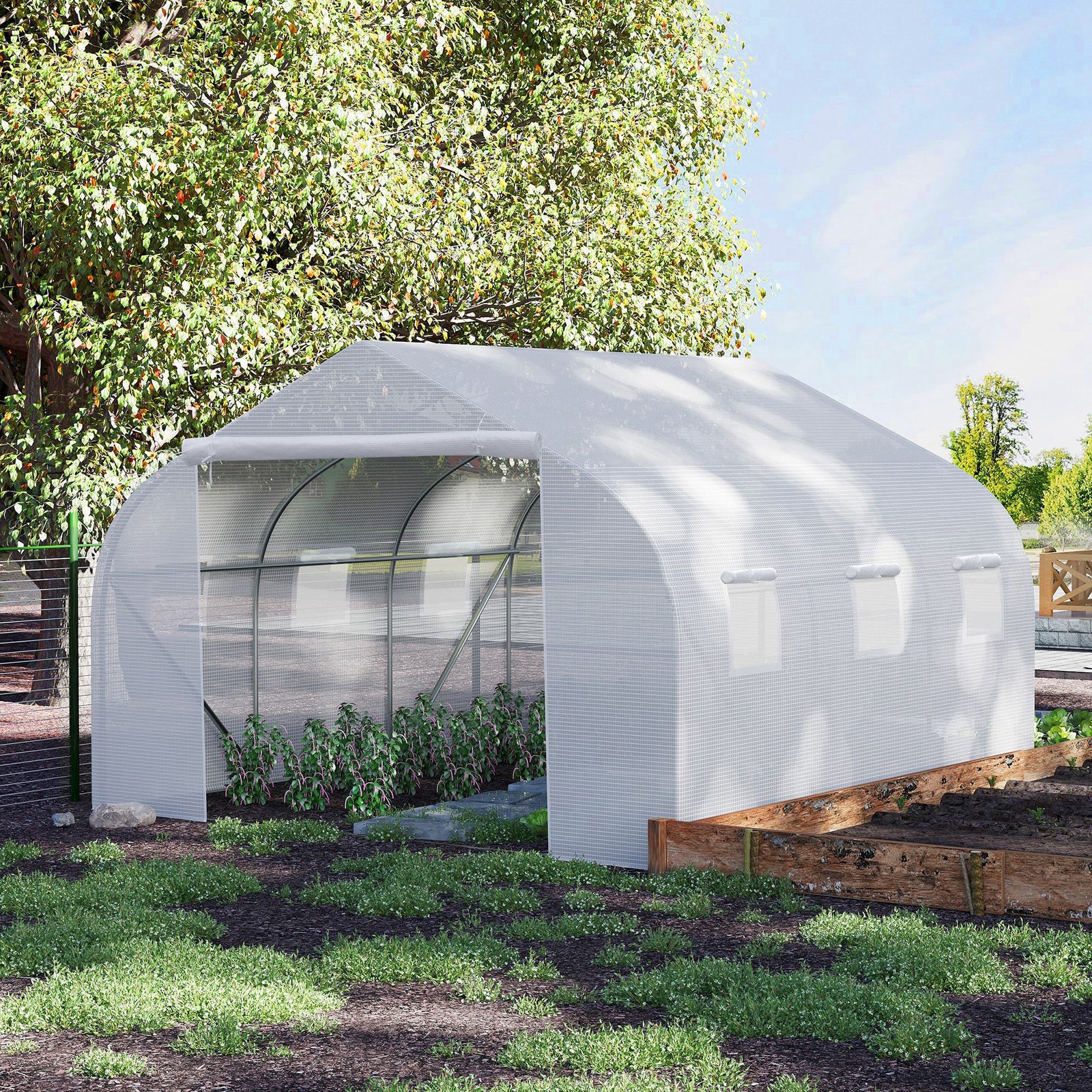 Walk-in Polytunnel Greenhouse 3.5x3x2m
