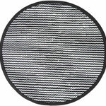 Groove Black And White Monochrome Stripy Cotton Chindi Rug, 150 Cm Round