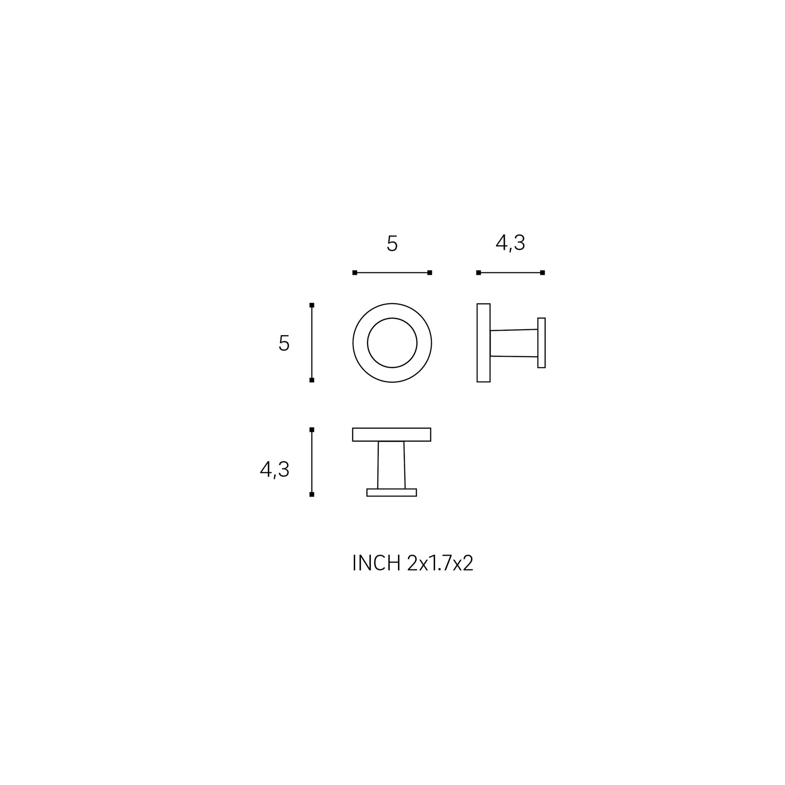 Towel Hook, Robe & Coat Hook Matt Black, Hidden Fixings, Start Collection