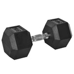 20kg Hex Rubber Dumbbell For Home Exercise | Black