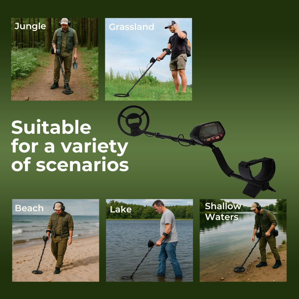 Metal Detector Professional Waterproof For Beginner 4 Search Mode | Black