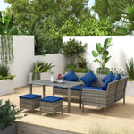 5pcs Rattan Dining Corner Sofa Set, Garden Furniture Set
