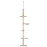 Floor To Ceiling Cat Tree For Indoor Cats 5-tier Kitty Tower | Beige