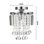 Modern 23cm Dia Chandelier Droplet Crystal Ball Chrome Mount Ceiling Light Fixture