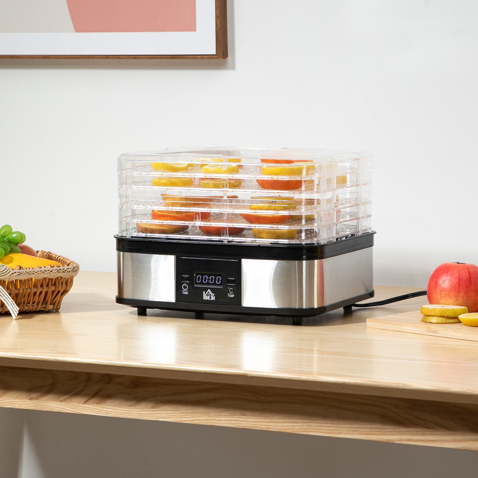 5 Tier Food Dehydrator 245w For Drying Fruit Meat Vegetable | One Size | Black