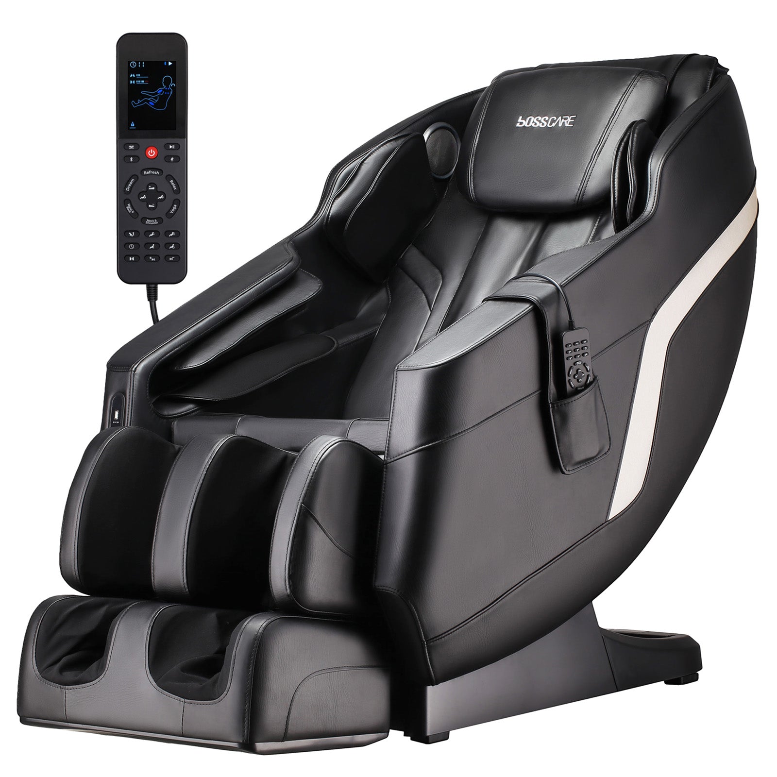 Zero Gravity Full Body Massage Chair With Heat And Handheld Remote Reclining Back, Foot Roller, Air Compression, Shiatsu Massage For Home And Office | Black