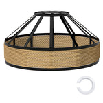 Emitto Modern Ceiling Pendant Light Shade Industrial Hemp Rope Lamp Shade