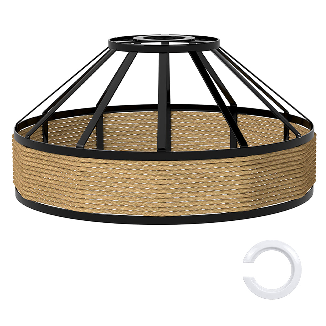 Emitto Modern Ceiling Pendant Light Shade Industrial Hemp Rope Lamp Shade