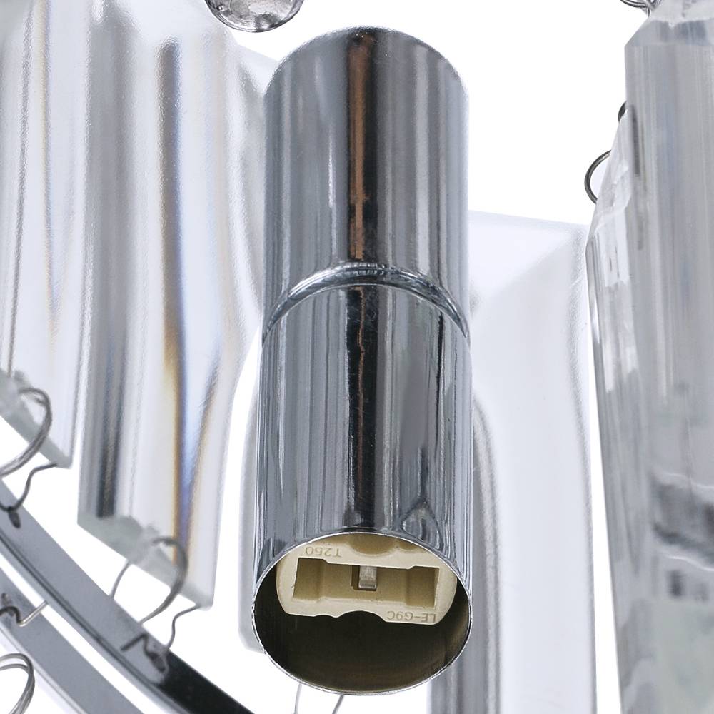 Modern Double Circle Crystal Chandelier Chrome Ceiling Light Droplet Crystal Shade Flush Mount Led Fixture | 35cm x 35cm