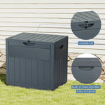 126l Waterproof Plastic Storage Box With Padlock – Lockable Wood-grain Outdoor & Indoor Container | Grey