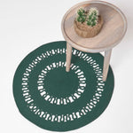 Crochet Braided Round Rug | 70cm x 70cm | Green