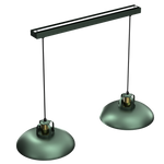 Felix Green Double Pendant Lamp 2xe27 The Hand Made High Quality Fittings 29cm Shades Rugged Industrial Look