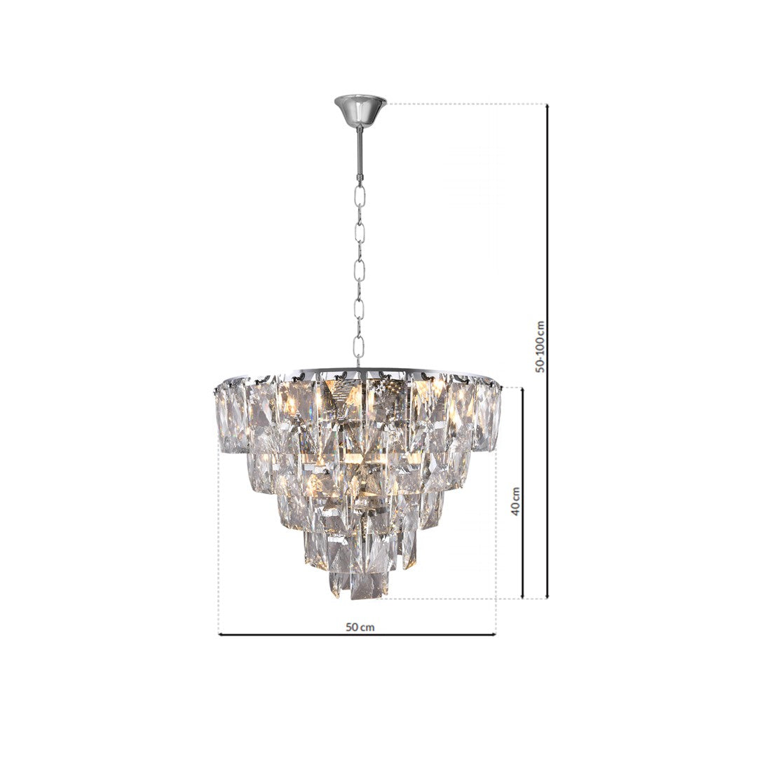 Chelsea Chandelier Magnificent 50cm Centrepiece In Crystal And Chrome