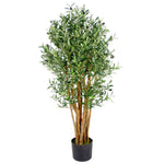 125cm  Design Uk Realistic Artificial Olive Tree In Black Plastic Pot