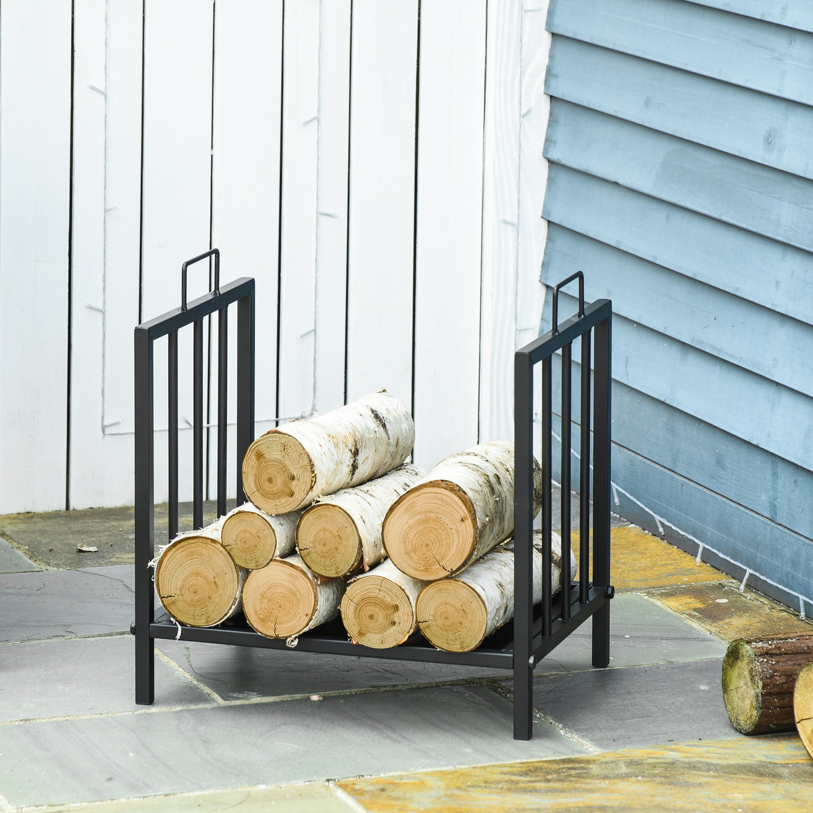 Firewood Log Holder Wood Storage Rack W/ Handles