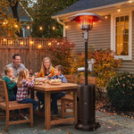 Gas Patio Heater W/ Table Tray, 13 Kw Propane Outdoor Heater, Brown
