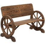 Garden Wagon Wheel Bench Outdoor