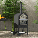 2-in-1 Pizza Oven, 3-tier, Rain Cover, Chimney | Black
