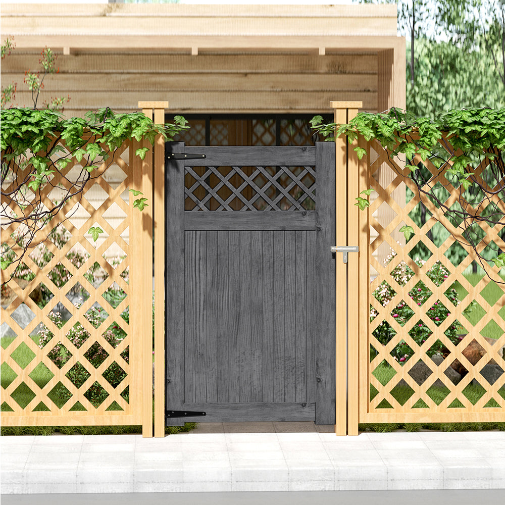 90cm W X 90/120/150/180cm H Rhombus Garden Wood Fence Gate | 150cm