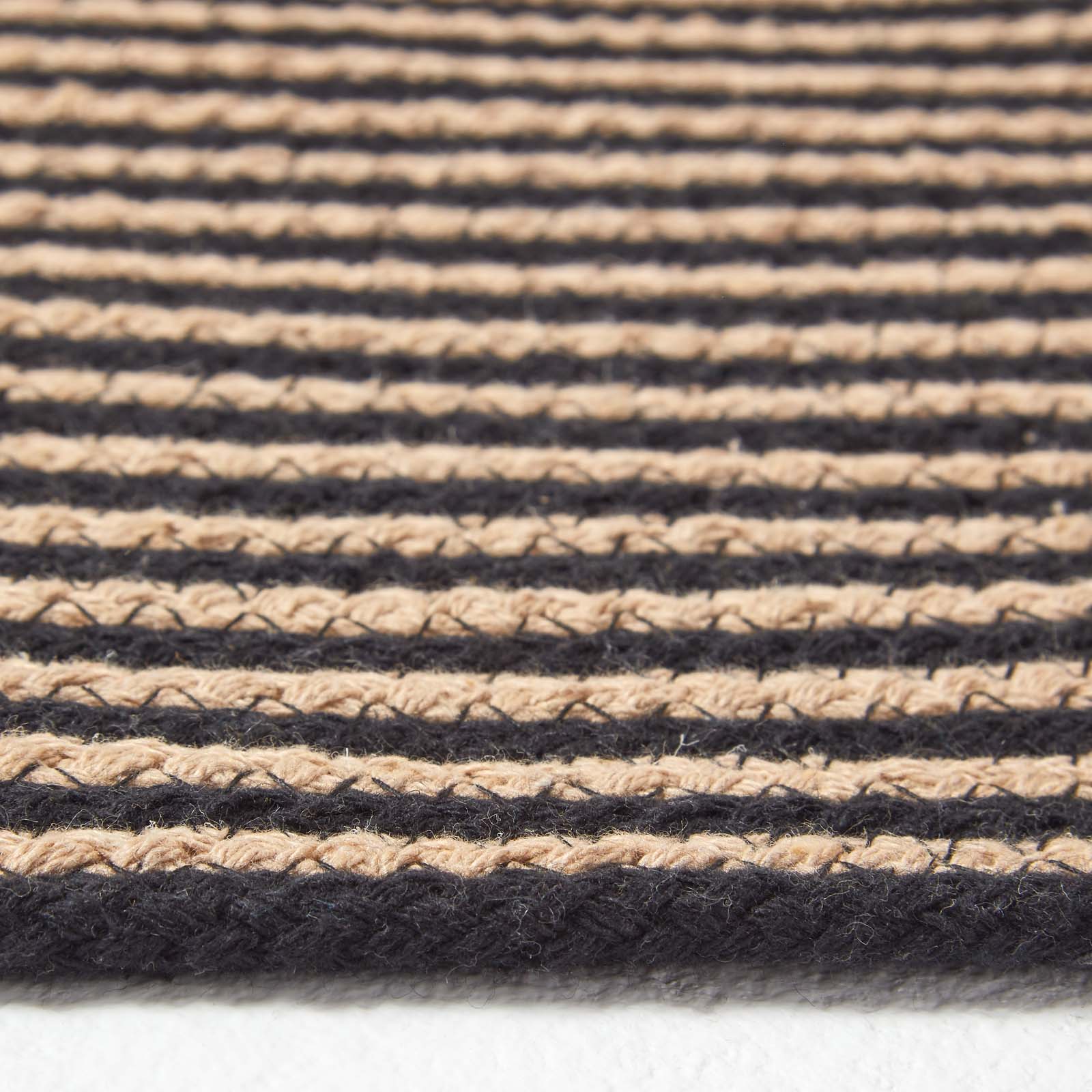 Handmade Woven Spiral Braided Rug | 120cm | Linen