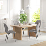 Dining Chairs Set Of 4, Flannel Upholstered Kitchen Chairs | Light Slate Gray