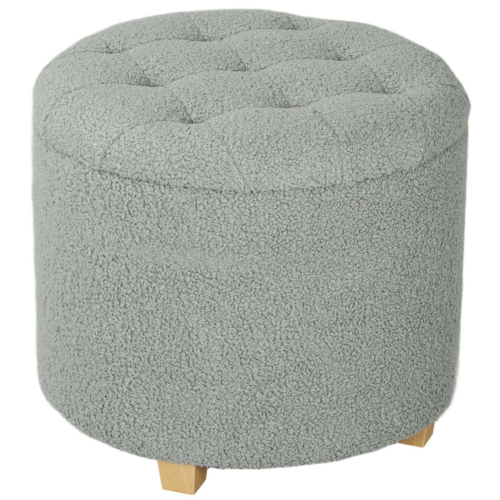 45cm Round Ottoman With Storage, Lid, Cashmere Footstool | One Size