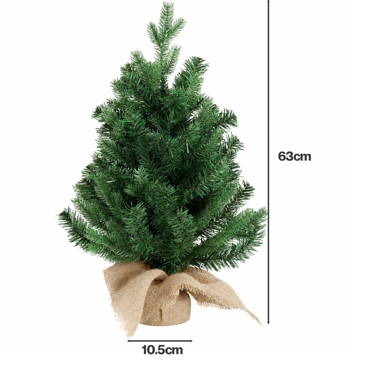 Santaco Christmas Tree 63cm Xmas Spruce 75 Pvc Tip Indoor Cement Base Green