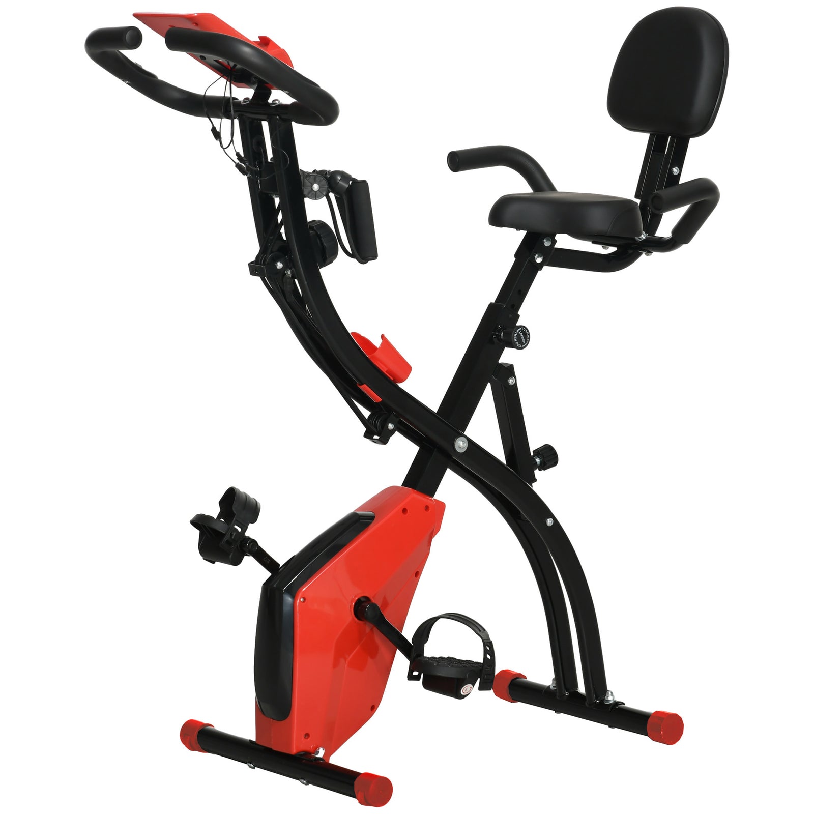 2-in-1 Folding Exercise Bike Upright Cycling Machine | Red