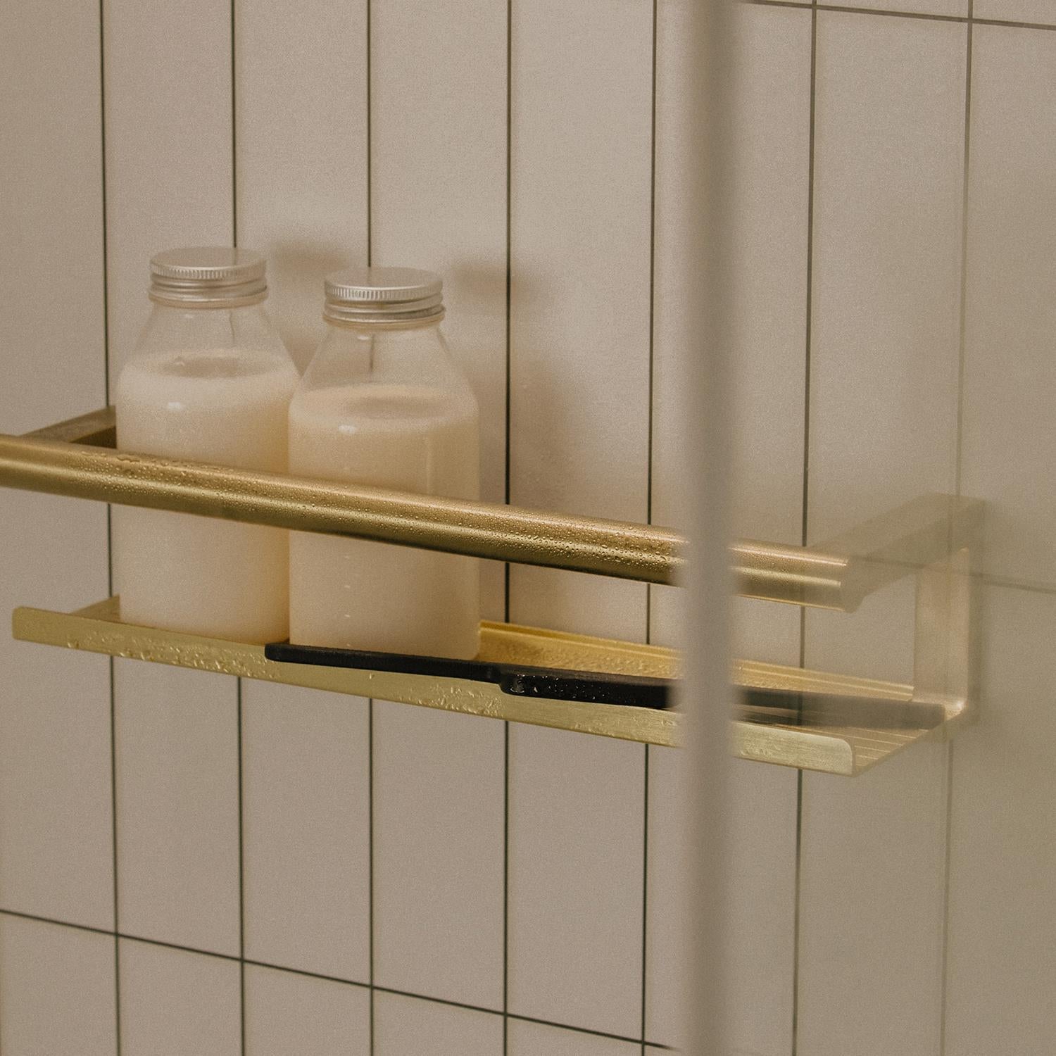Bathroom Shelf, Organizer, Glass Wiper Black Pvd, Architect S+ Collection