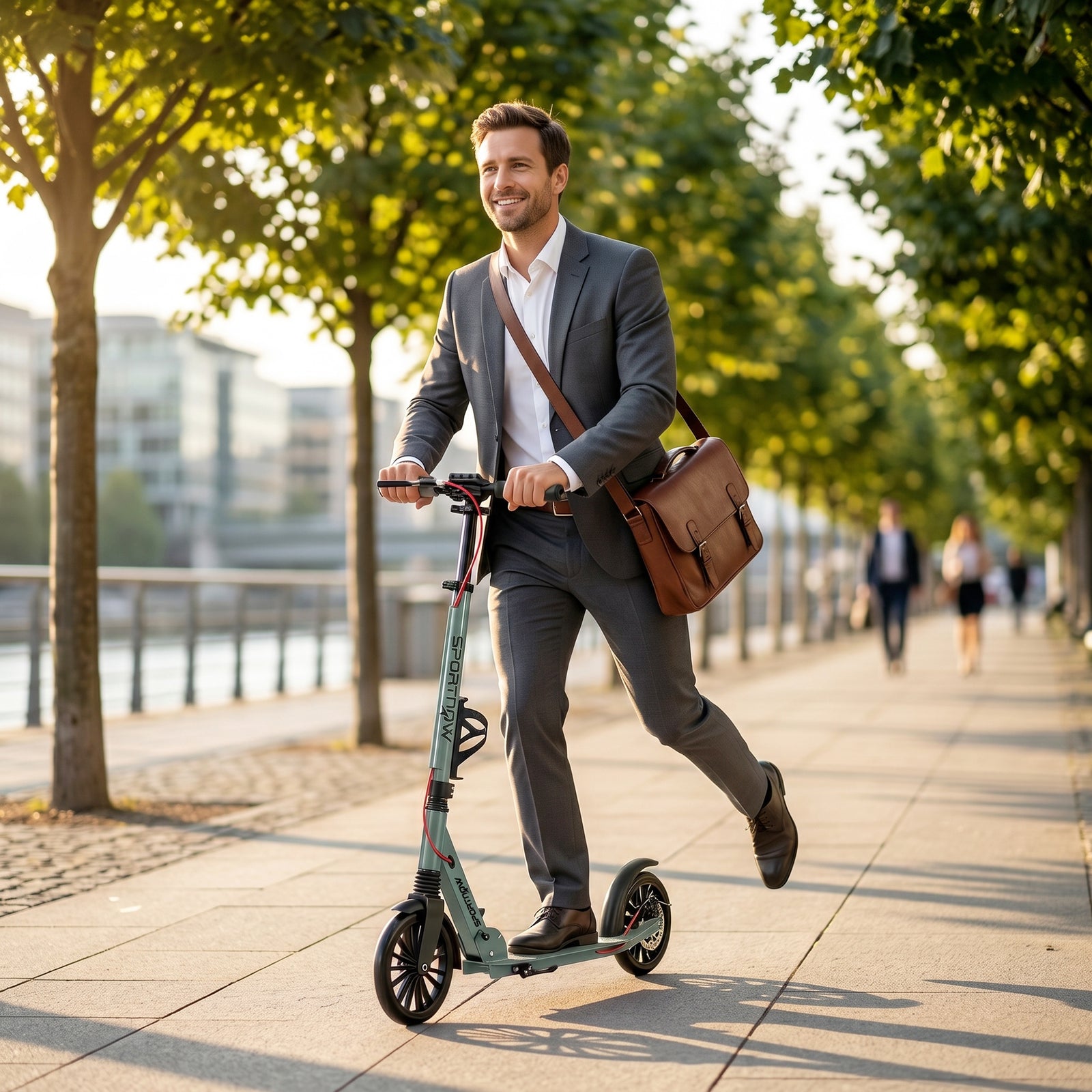 Foldable Kick Scooter, Adult Scooters With Big Wheels | Silver