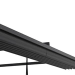 3x3m/3x4m Lean To Pergola With Retractable Roof With Pa-coated Polyester Canopy Wall Mounted Garden Gazebo Outdoor Sun Shade Shelter For Patio | 3m x 3m | Dark Grey