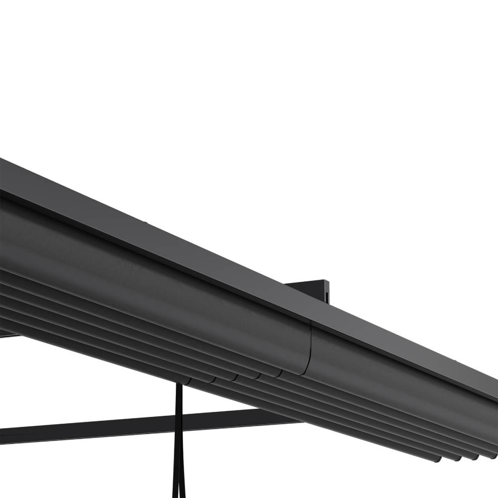 3x3m/3x4m Lean To Pergola With Retractable Roof With Pa-coated Polyester Canopy Wall Mounted Garden Gazebo Outdoor Sun Shade Shelter For Patio | 3m x 3m | Dark Grey