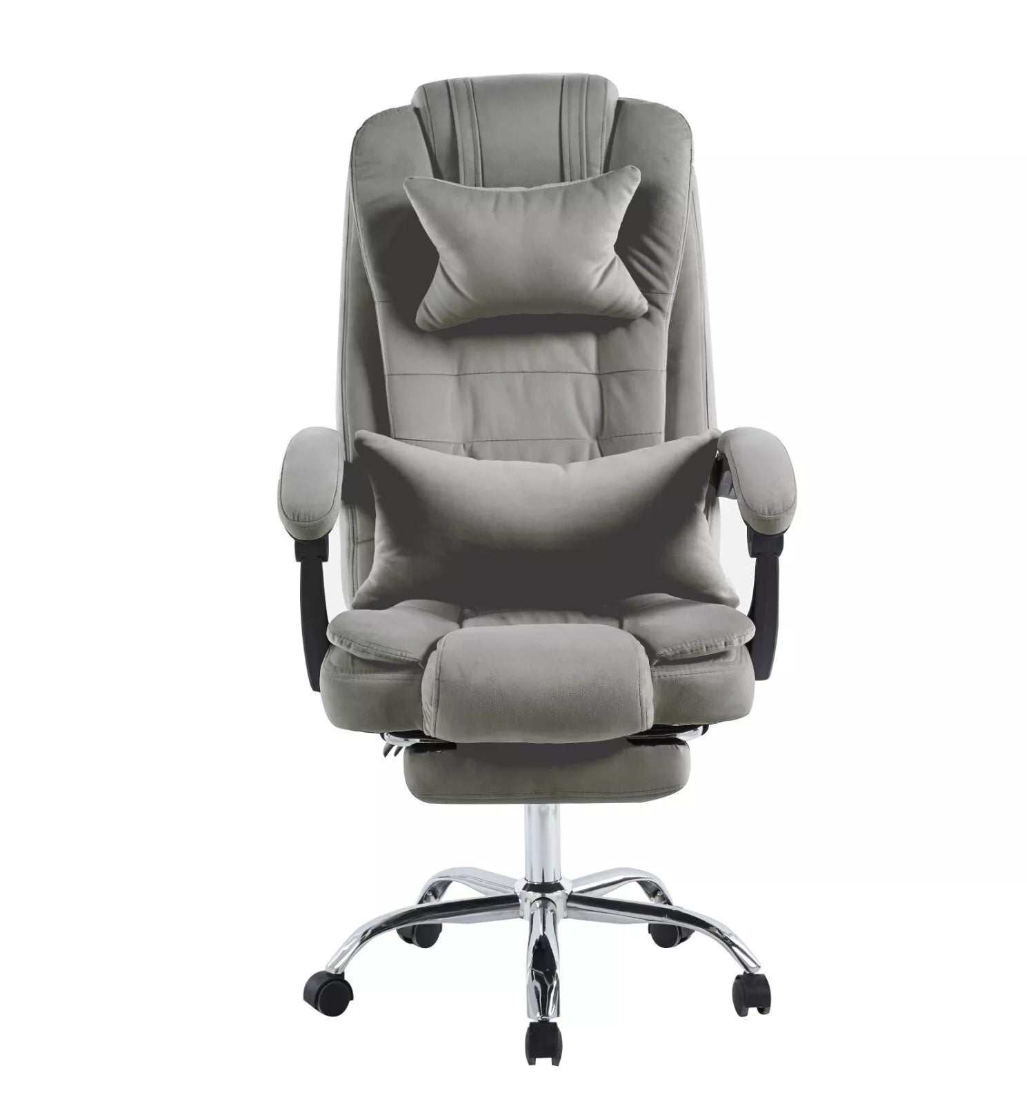 Swivel Velvet Office Chair Ergonomic Leisure Chair Height Adjustable Desk Chair | Grey