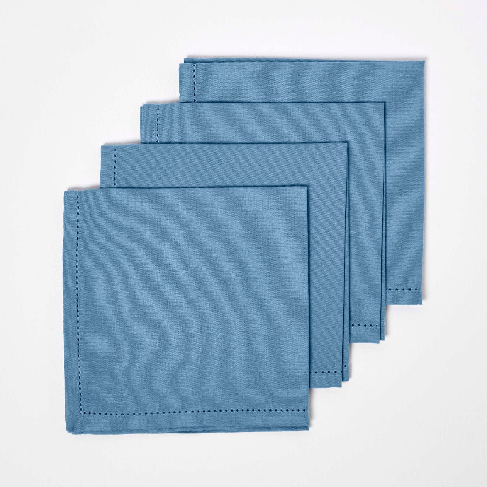 Plain Cotton Fabric 4 Napkins Set | 45cm x 45cm | Airforce Blue